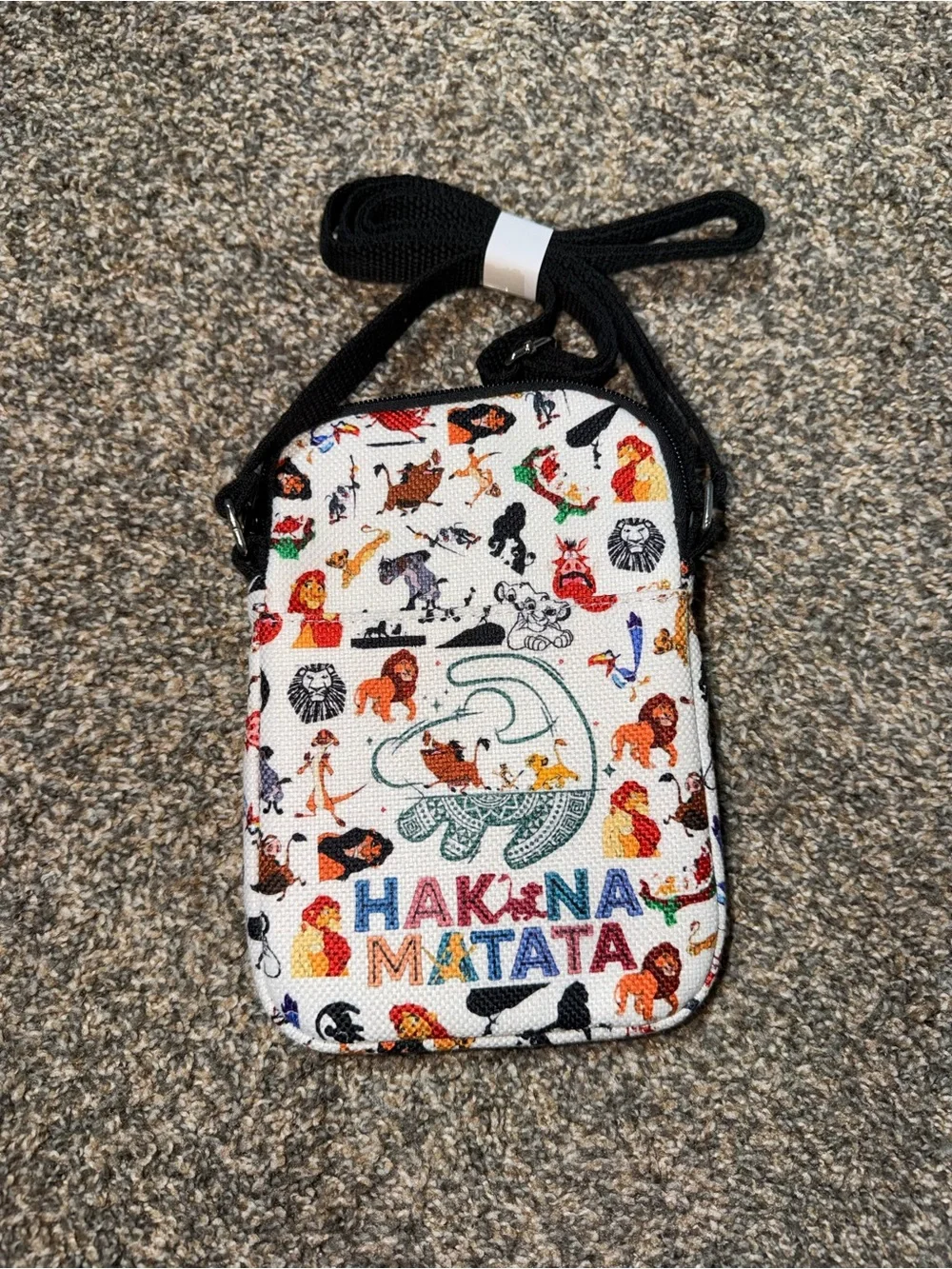 Hakuna Matata Lion King Crossbody Phone Bag - White Multi